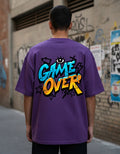 Game Over Graffiti Graphic Oversized Purple T-Shirt – Urban Streetwear Tee