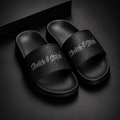 Sketch & Stitch™ Premium Black Luxury Slides for Men